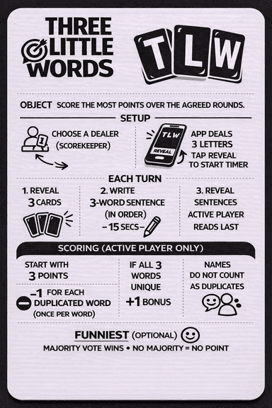 Three Little Words rules